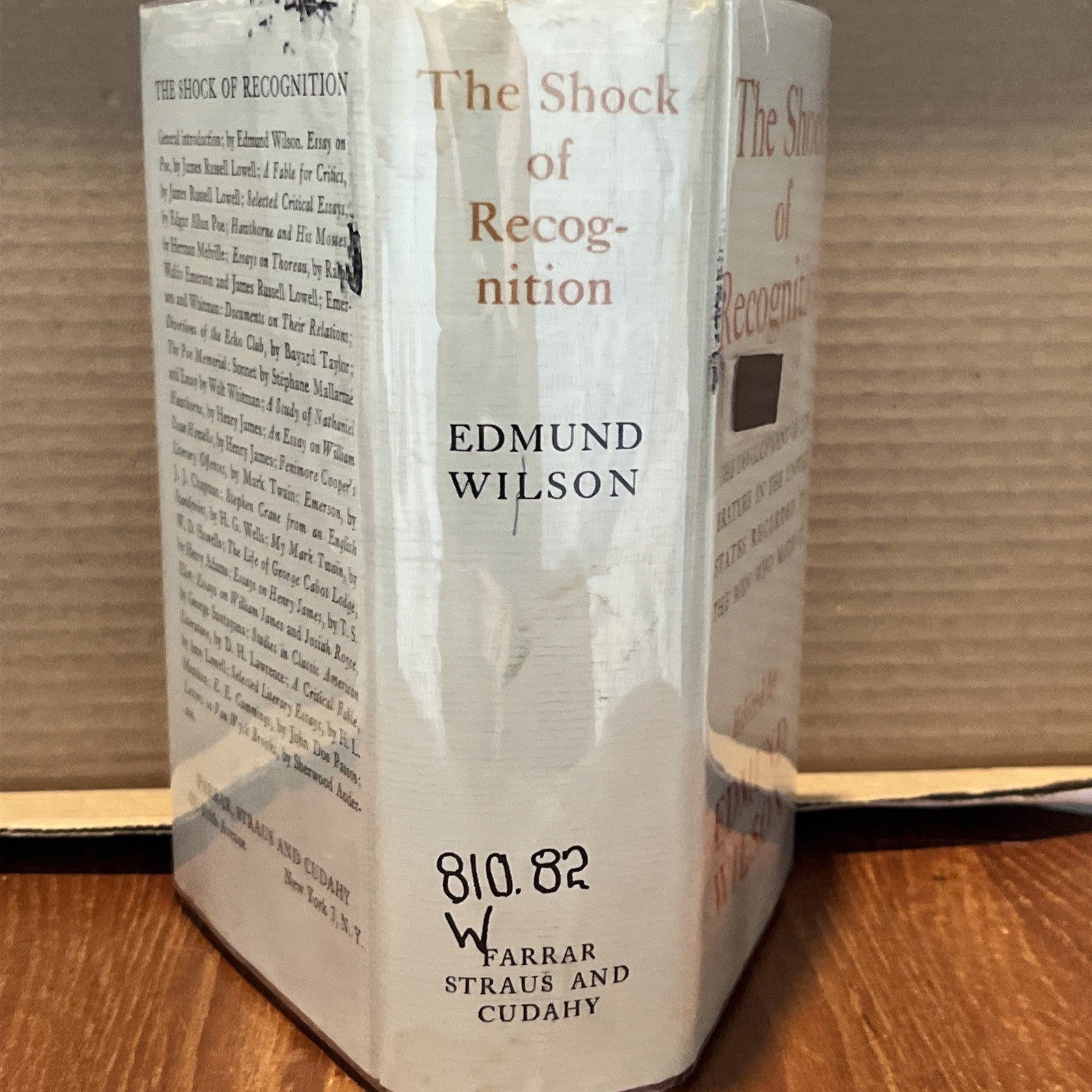 The Shock Of Recognition By Edmund Wilson (1955) Ex Lib