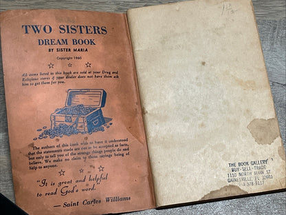 KING SOLOMON'S TWO SISTERS DREAM BOOK HOROSCOPE By Sister Maria 1960 RARE Book