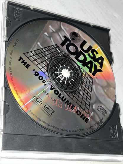 USA Today The '90s Volume 1 - CD ROM Multimedia Time Capsule Of News 1993