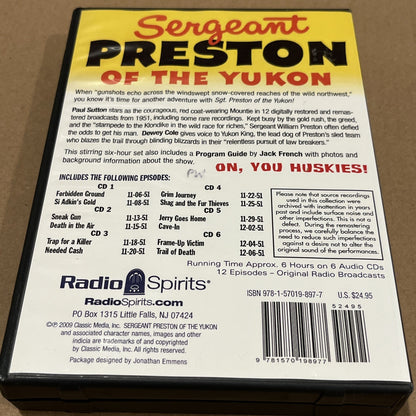 Sergeant Preston Of The Yukon: Blazing Trails. Radio Spirits 12 Episode CD