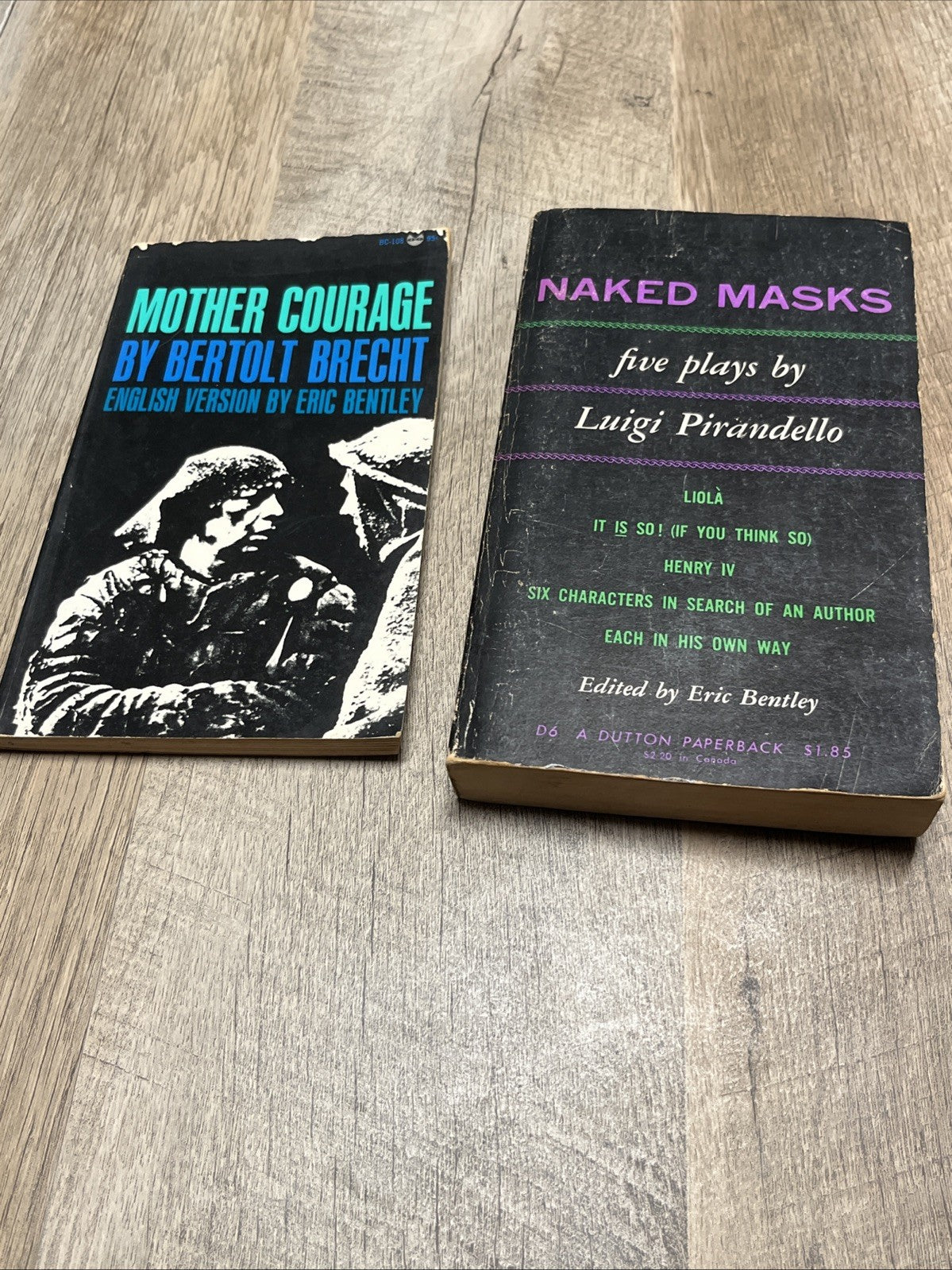 Eric Bentley Lot of 2 Bertolt Brecht English Version & Naked Masks 5 Plays Luigi