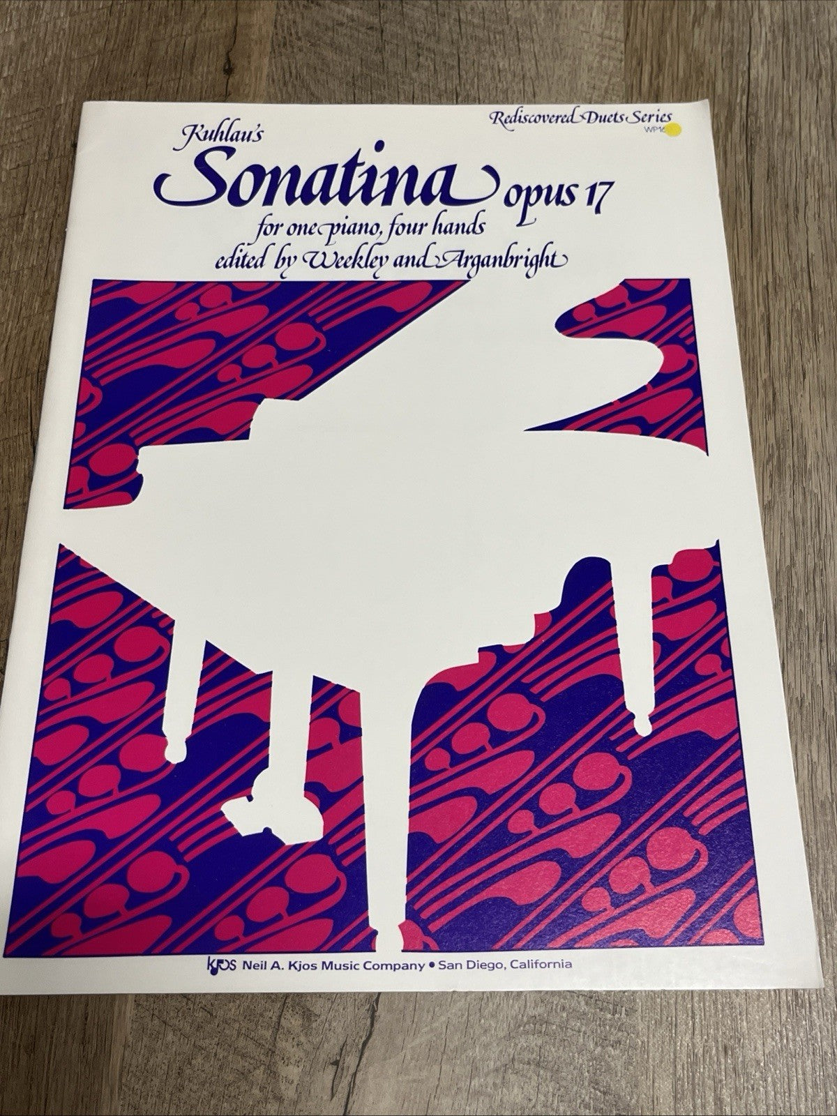 Ruhlman's Sonatina Opus 17 For One Piano,Four Hands By Weekly & Arganbright 1987