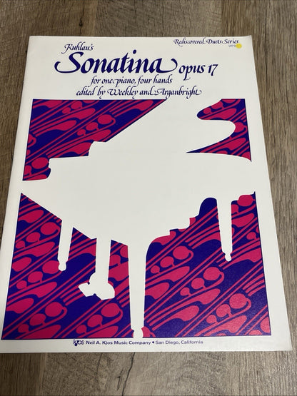 Ruhlman's Sonatina Opus 17 For One Piano,Four Hands By Weekly & Arganbright 1987