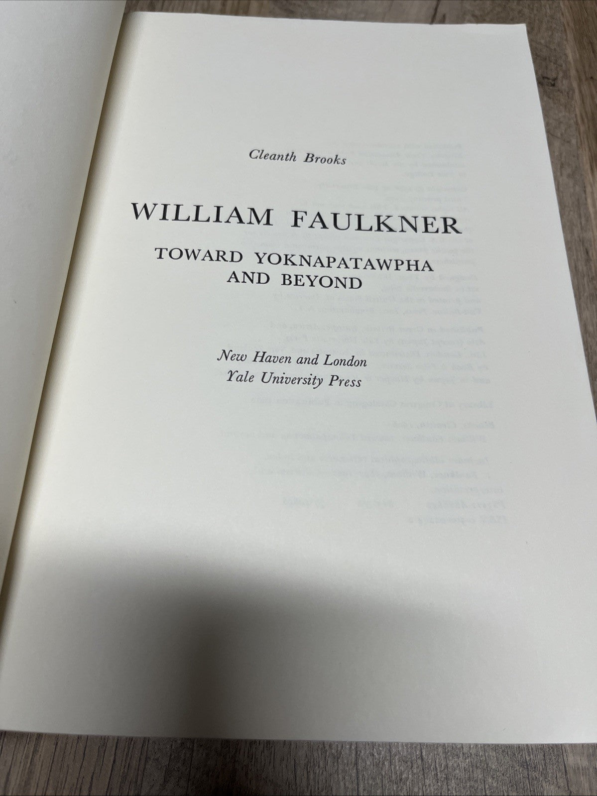 William Faulkner Toward Yoknapatawpha And Beyond Cleanth Brooks