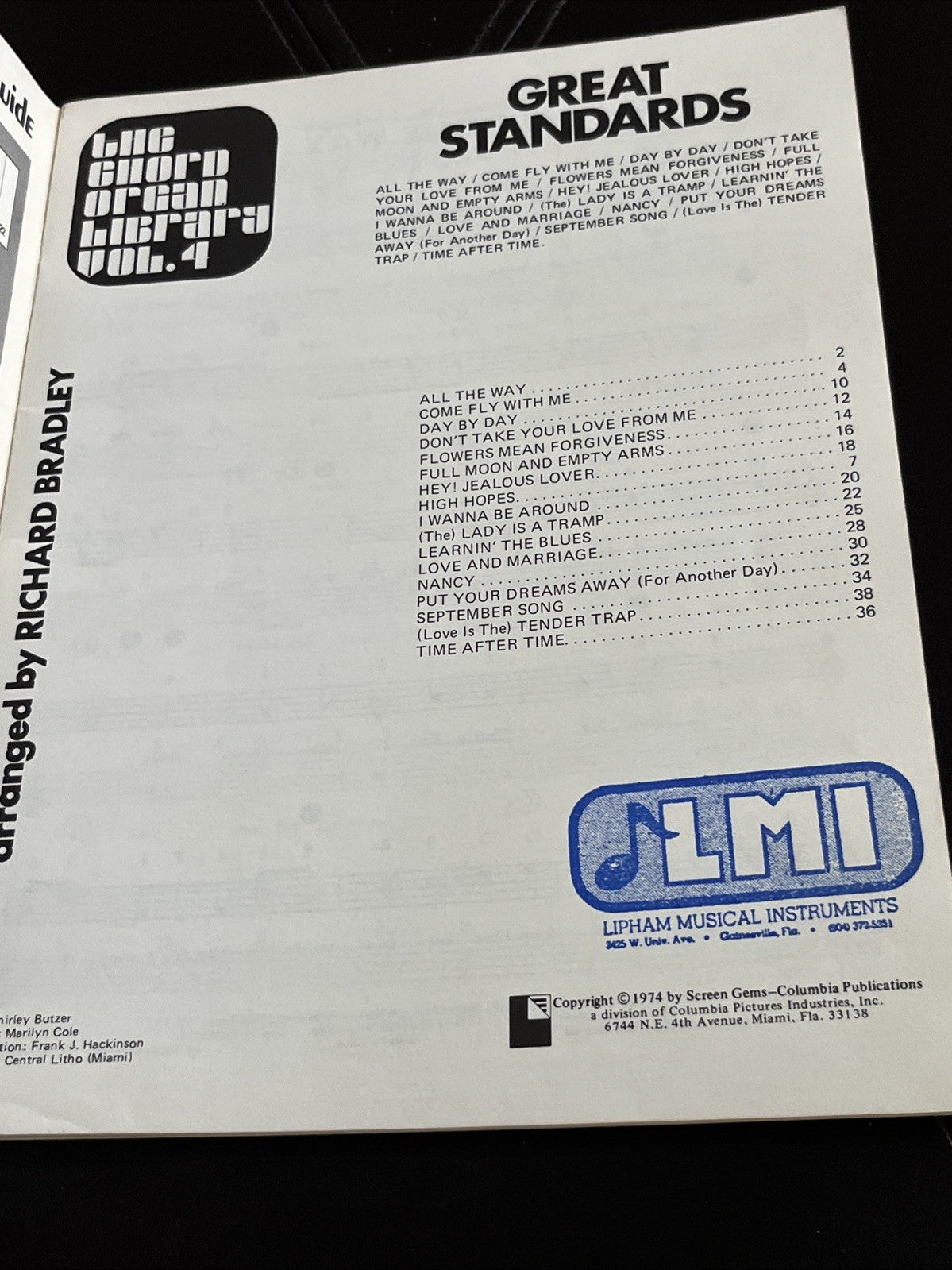 Great Standards from the Chord Organ Library Vol. 4 by Richard Bradley