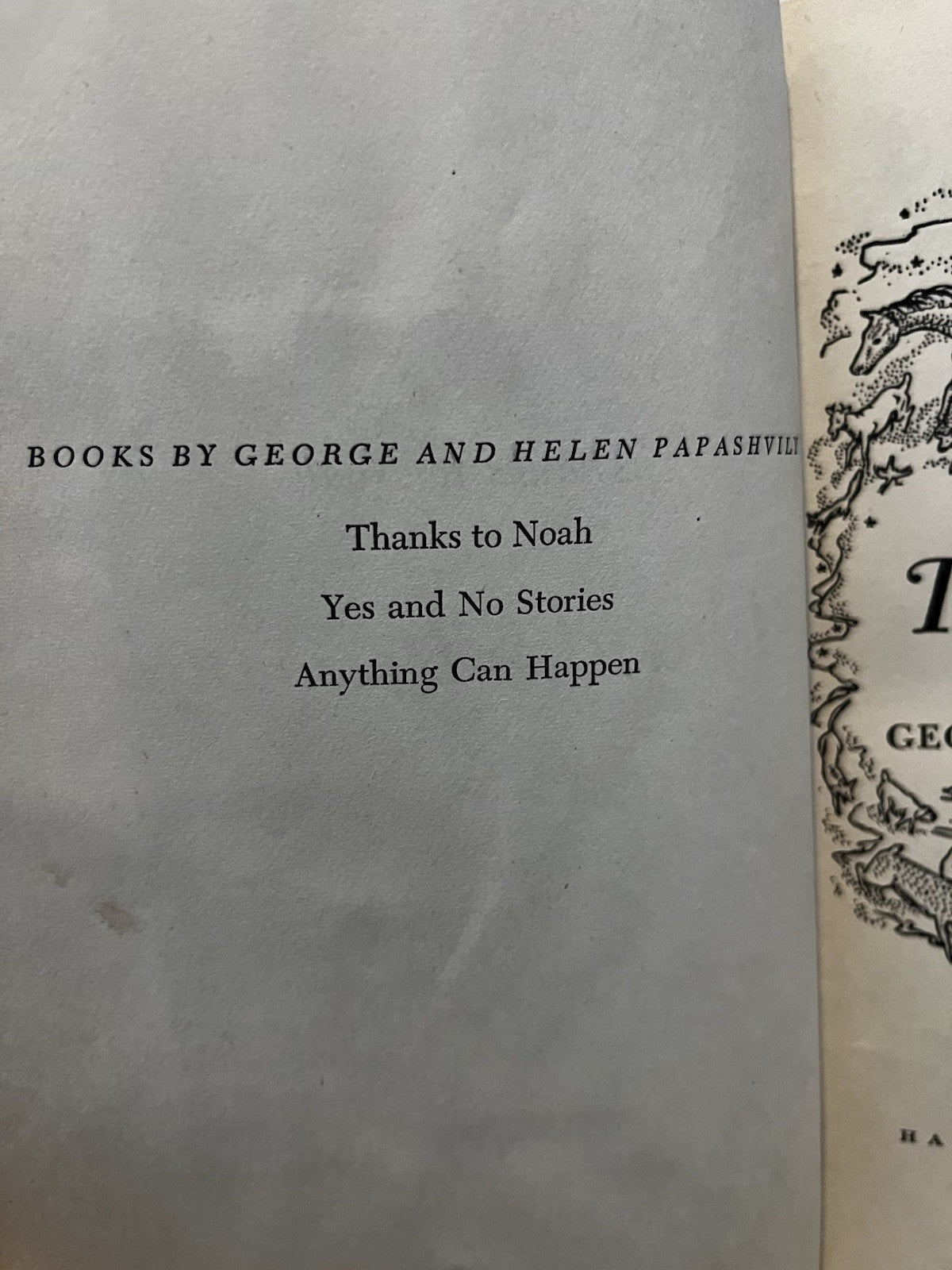 Thanks To Noah George And Helen Papashvily  HC 1951 Vintage Book