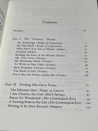 Henry Miller on Writing Selected Published And Unpublished Works Of Henry Miller