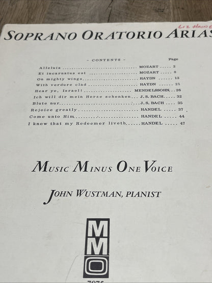 Soprano Oratorio Arias Music Minus One Voice John Wustman, Pianist