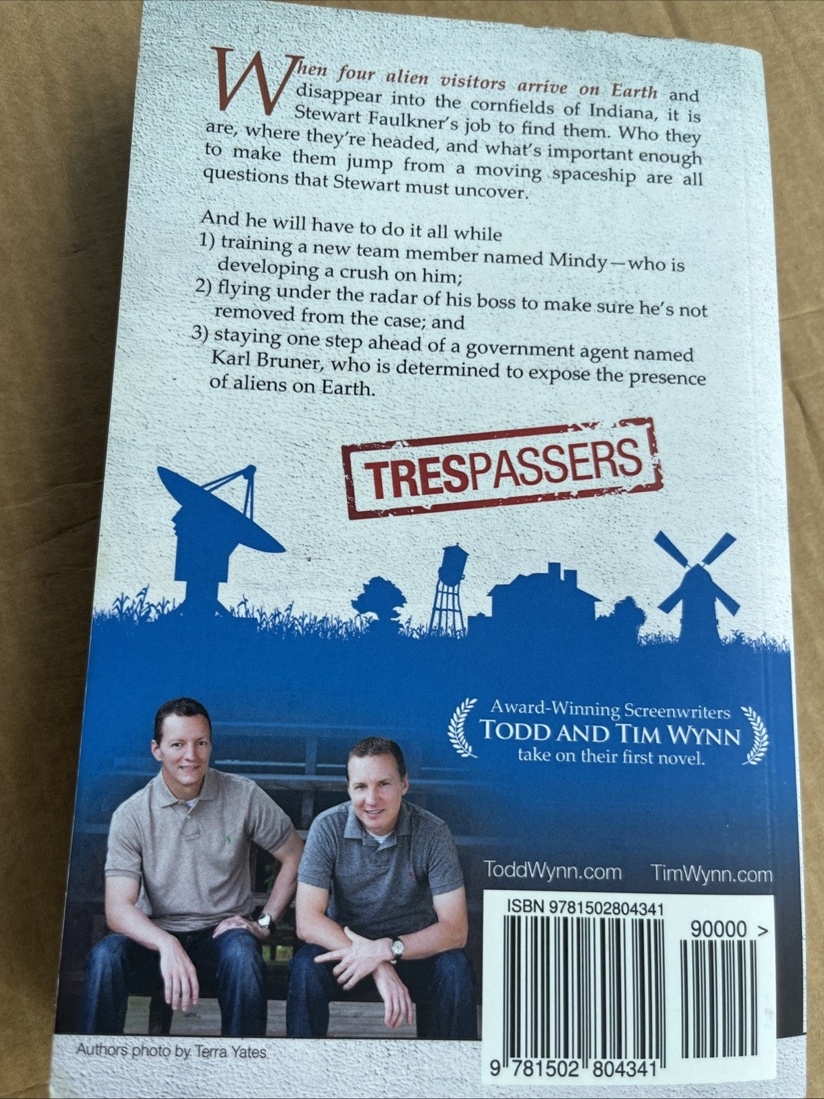 TRESPASSERS 1st Edition Todd Wynn & Tim Wynn  SIGNED COPY A Novel 2014
