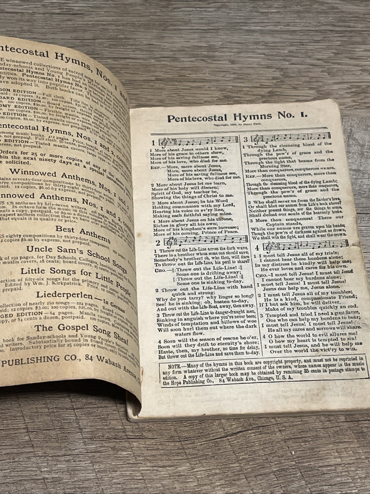Pentecostal Hymns Nos 1 and 2 Combined By Henry Date Word Edition 1800s RARE