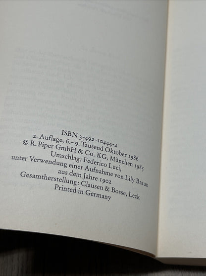 Memoiren einer Sozialistin Lily Braun HERAUSGEGEBEN Von Elisabeth Fetscher 1986