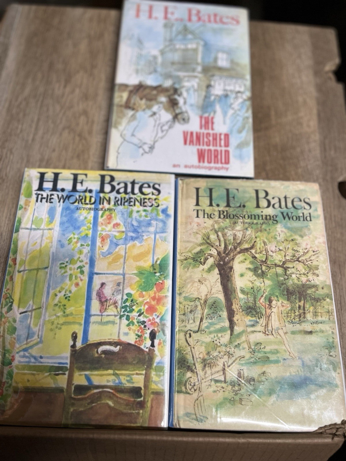 H.E. Bates  Autobiography 3 Vol Set 1963 1st Ed Blossoming Ripeness Vanis