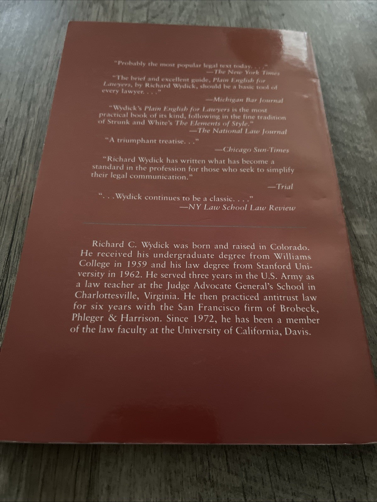 Plain English for Lawyers by Richard C. Wydick (1979, 3rd Edition)
