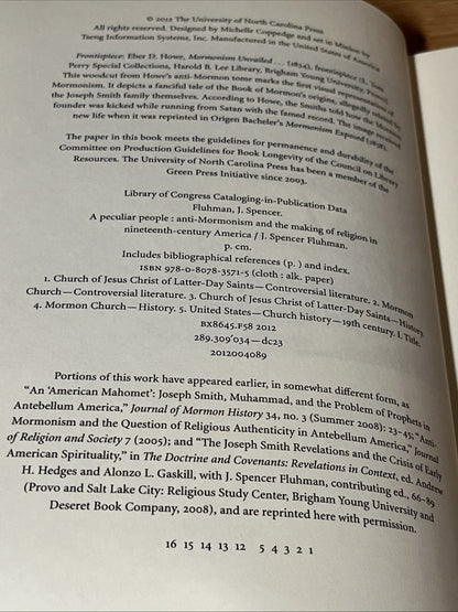 A Peculiar People: Anti-Mormonism and the Making of Religion in