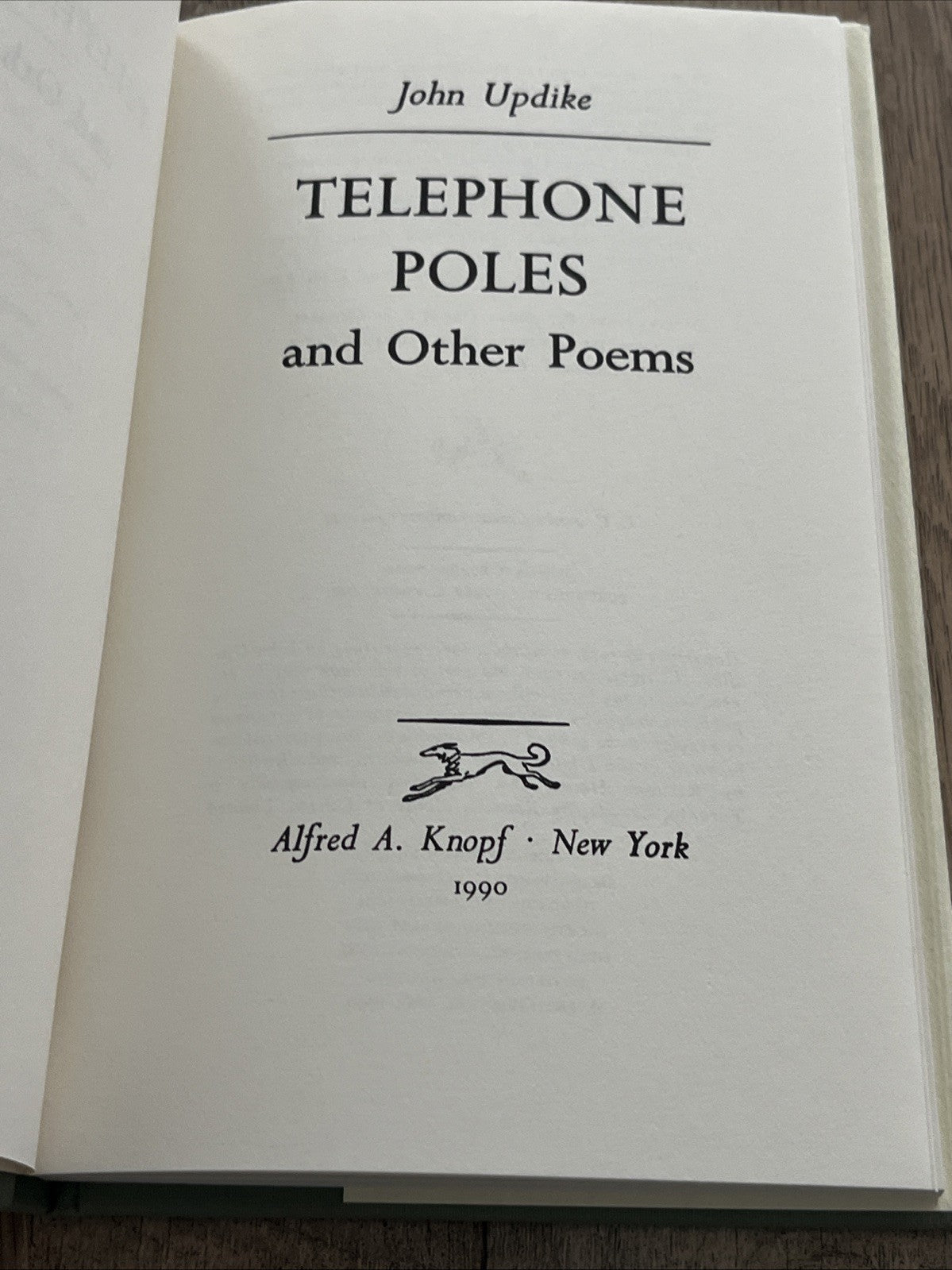TELEPHONE POLES and other poems  by JOHN UPDIKE 1990