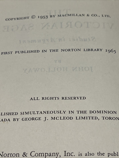 John Holloway the Victorian sage: Studies in Argument (John Holloway - 1953