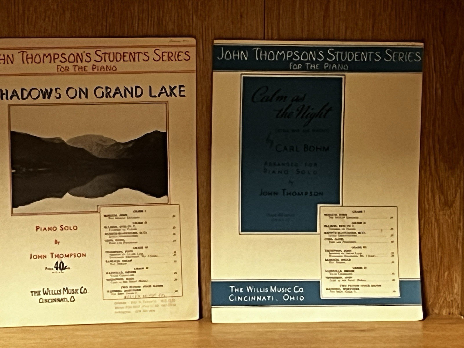 John Thompson’s Students Series Piano Sheet Music Shadow On Grand Lake & Calm As