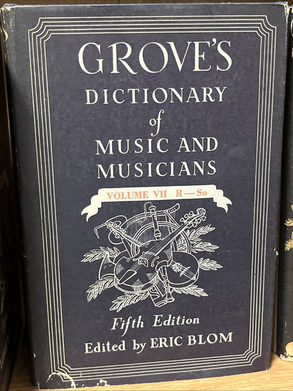 Grove Dictionary of Music and Musicians 5th Ed Complete Set Vol 1 - 10 (A — Z)