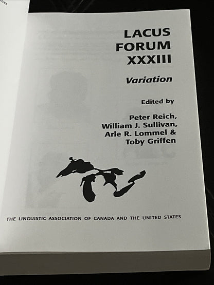 LACUS FORUM XXXIII : Variation  ( 33rd volume ) University Of Toronto