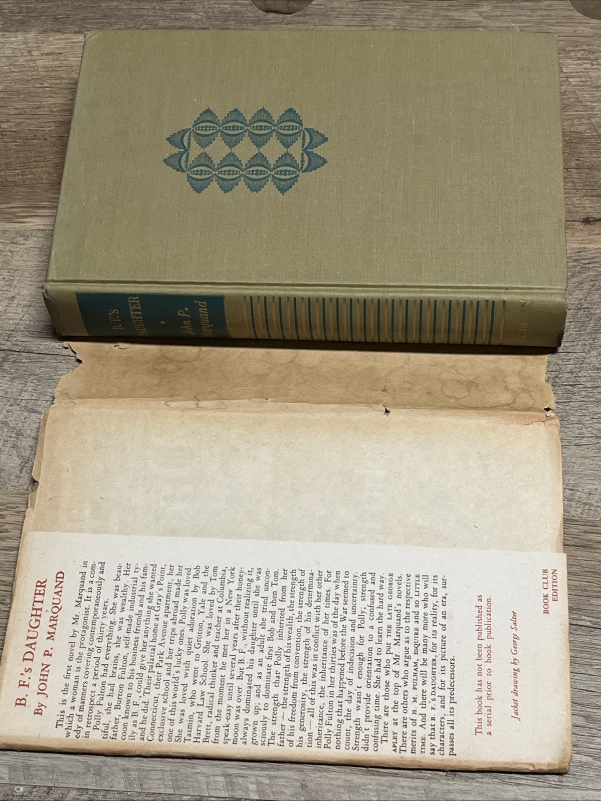 B.F 'S Daughter 1st Edition By John P Marquand 1946 Hardcover Book Club Edition