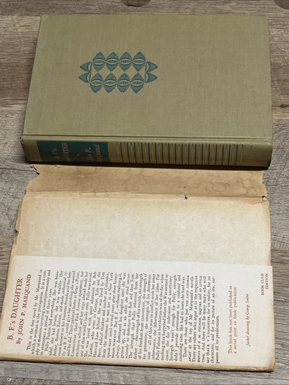 B.F 'S Daughter 1st Edition By John P Marquand 1946 Hardcover Book Club Edition