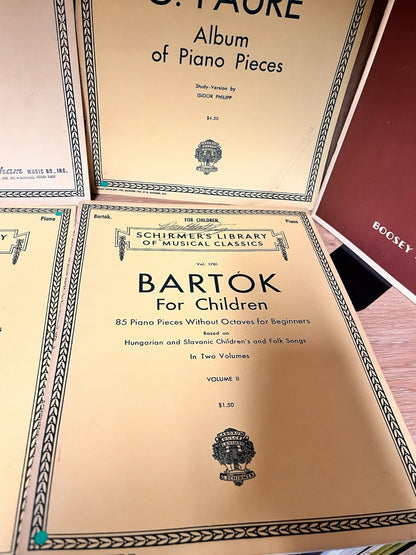 Bela Bartok Mikrokosmos Piano Solo & Schemer’s Llibrary Musical Classics Lot 5