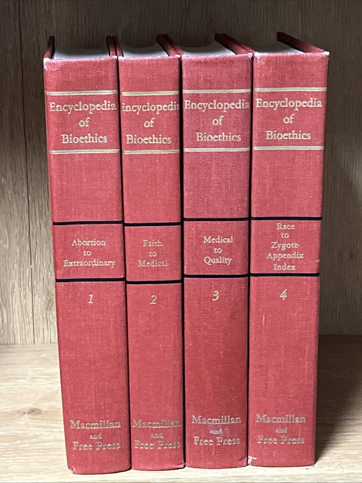 Encyclopedia Of Bioethics  Vol. 1  - 4 Medical Book,1978 1st Printing Ex-Library