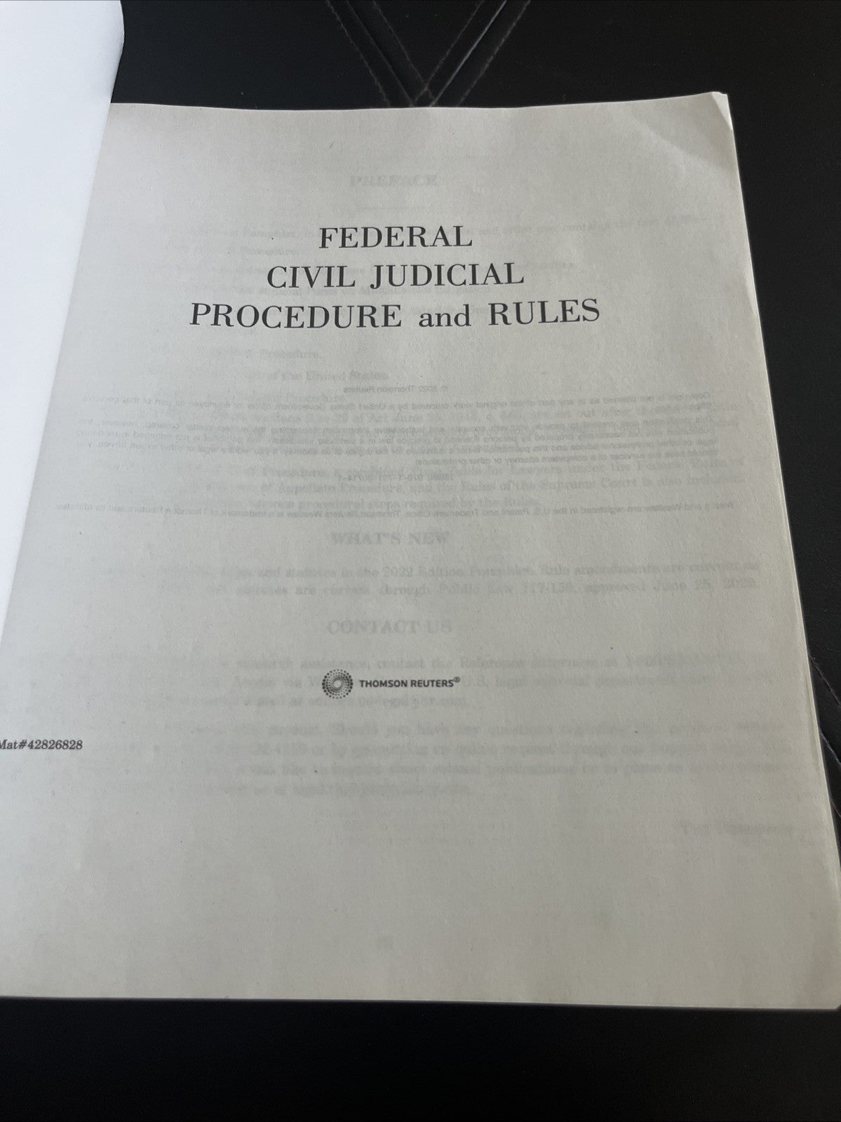Federal Civil Judicial Procedure and Rules Revised 2022 Edition