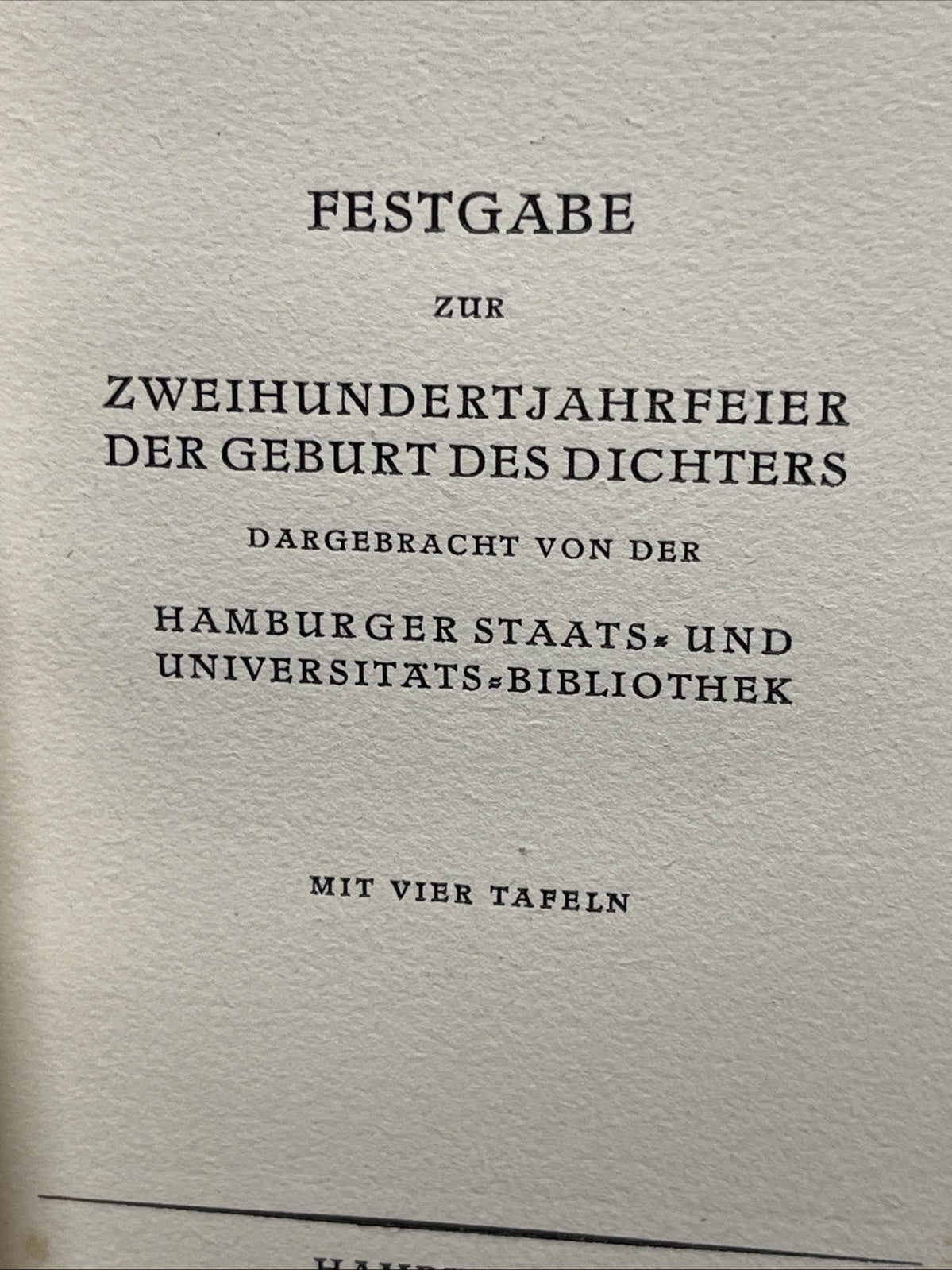 Lessing und Hamburg Festgabe Zur Zweihundertjahrfeier Erstausgabe 1729-1929