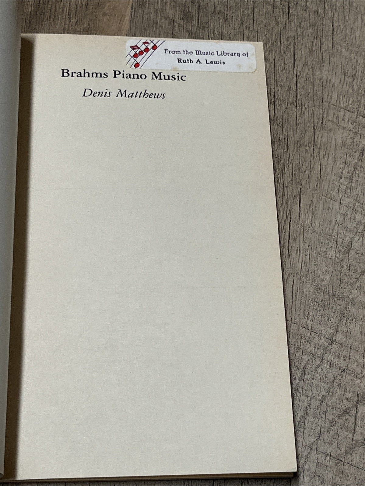 Denis Matthews BRAHMS Piano Music (Ariel Music Guides) 1986