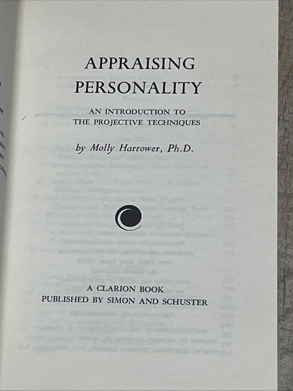 Appraising Personality. An Introduction to the Projective Techniques; Harrower