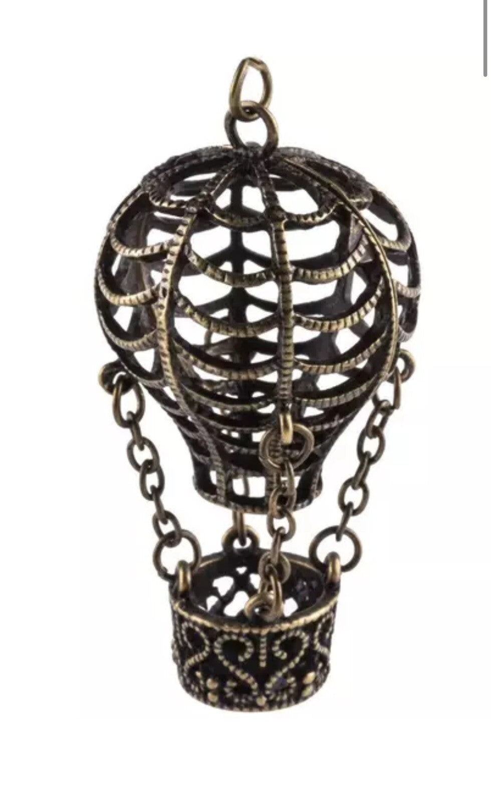 Hot Air Balloon Charm Pendant Antique Bronze