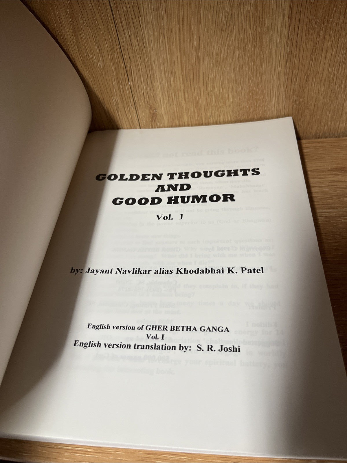 Golden Thoughts and Good Humor Volume 1  Lord Vishnu by Jayant Navlikar