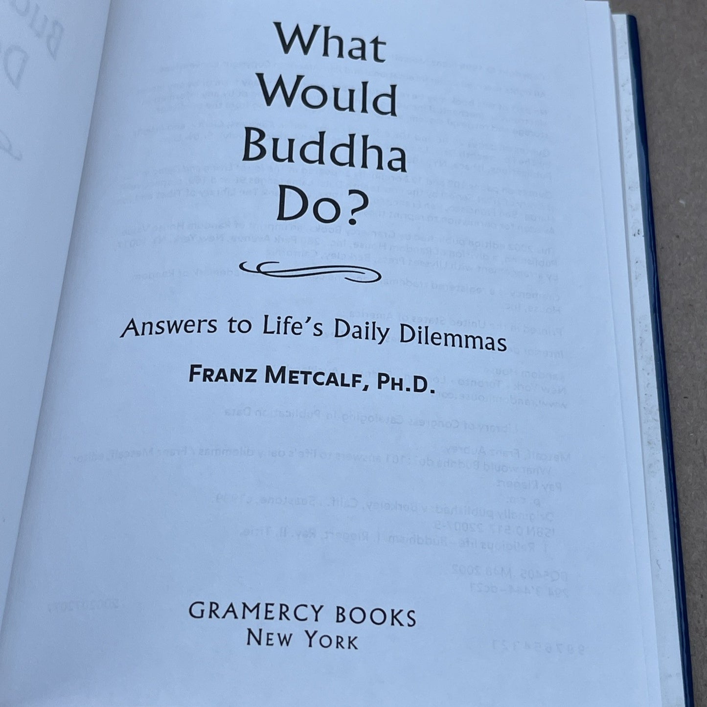 What Would Buddha Do By Metcalf, Franz - Hardcover  1999 GOOD