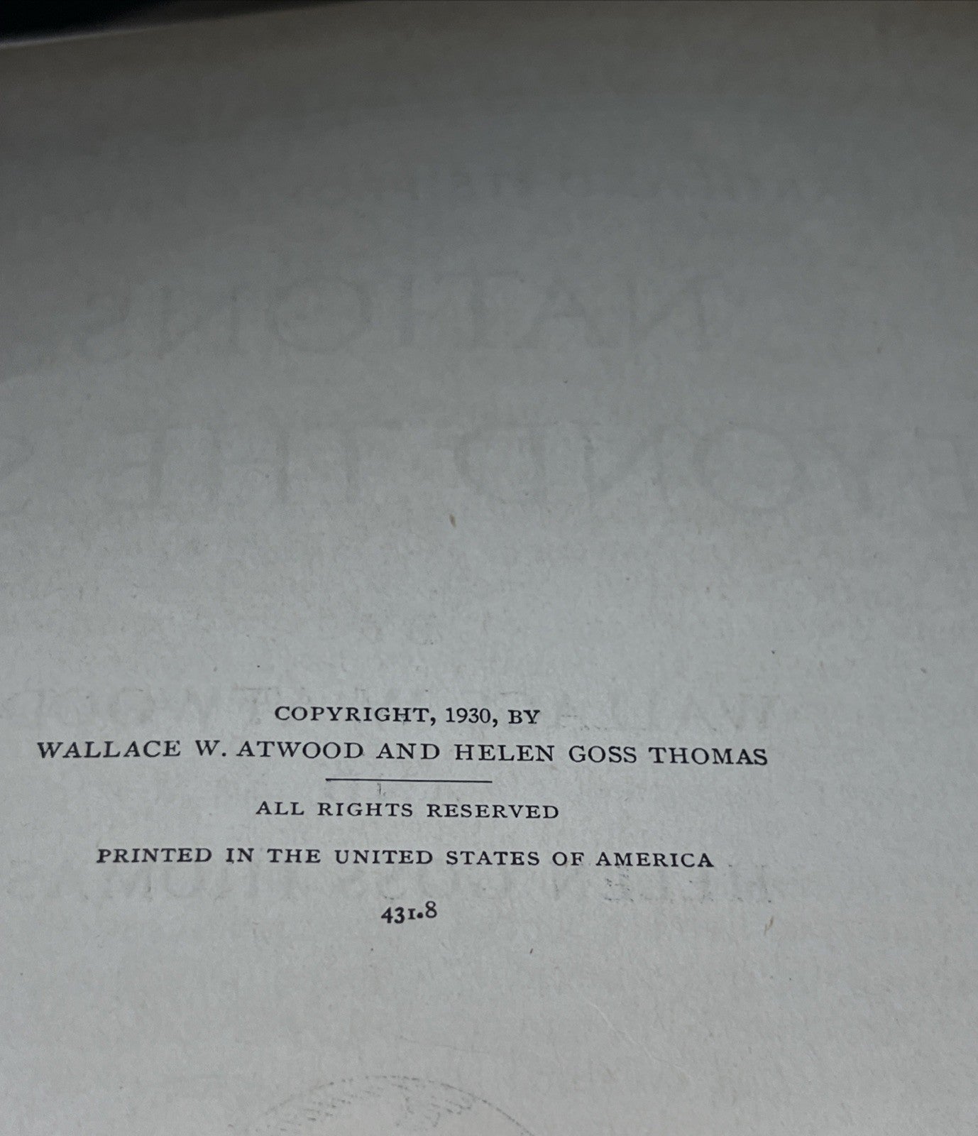 Nations Beyond the Seas 1st Edition Atwood & Thomas 1930 Illustrated