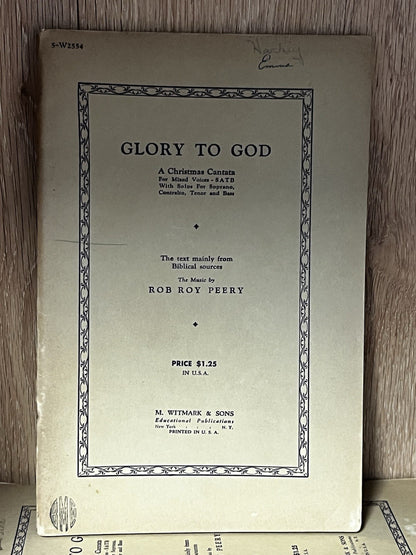 Lot Of 9 Glory To God ; A Christmas Cantata For Mixed Voices, SATB..M.Sheet 1931