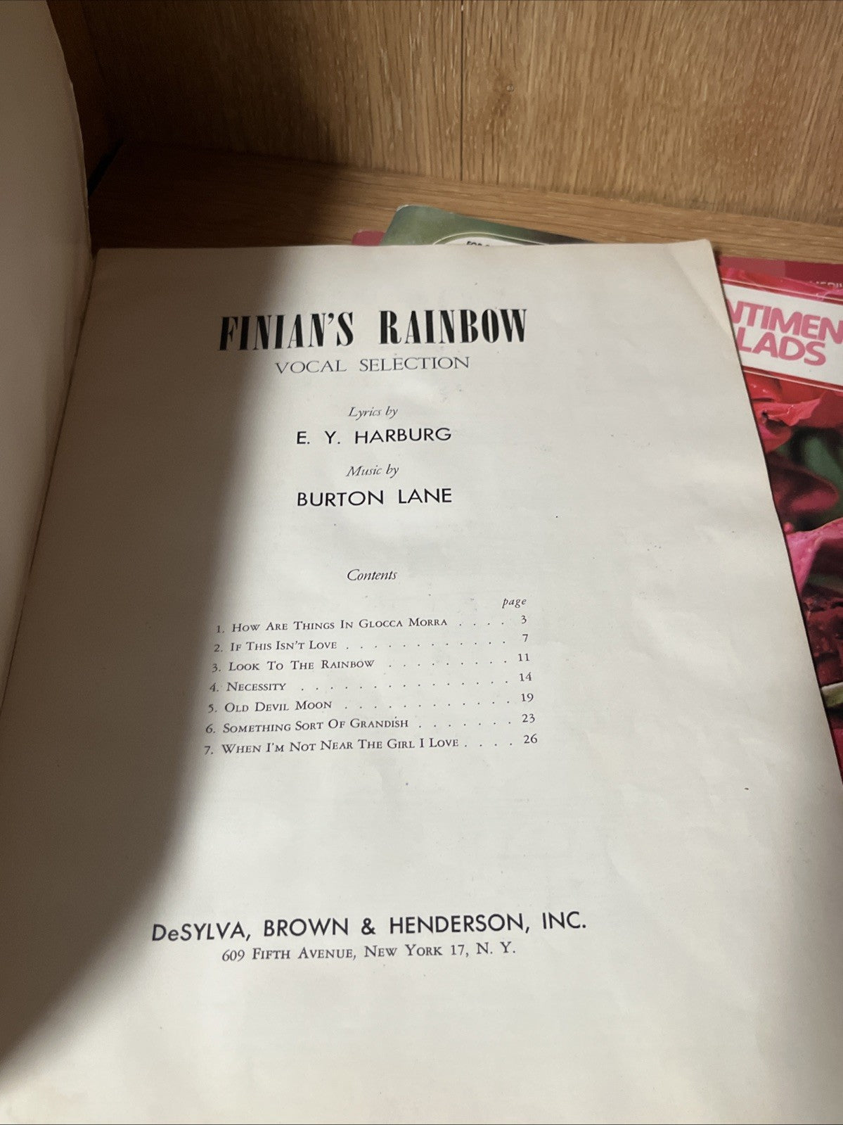 A Collection of Music Sheet Lot of 4 Folk Songs, Settimental Ballad,Eddy Duchin