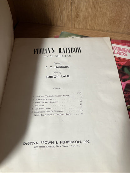 A Collection of Music Sheet Lot of 4 Folk Songs, Settimental Ballad,Eddy Duchin