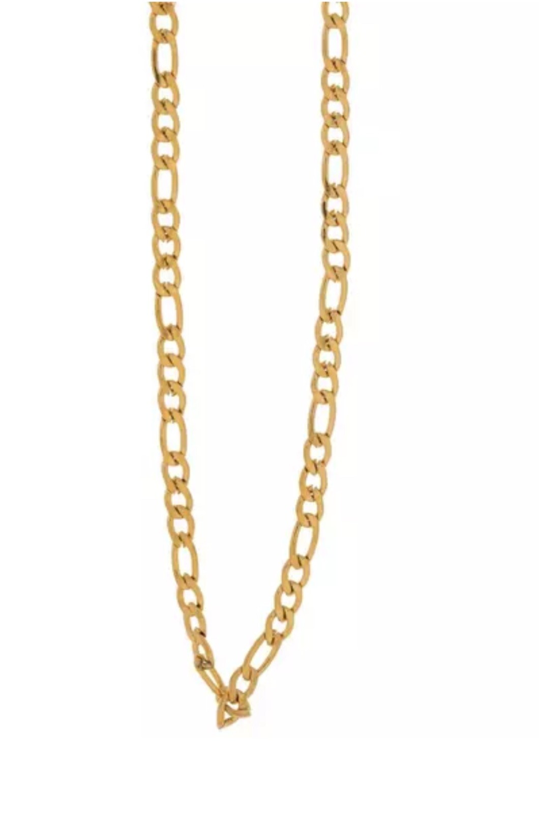 Figaro 18K Gold Plated Stainless Steel Link Chain Necklace Man Woman 14in-48in