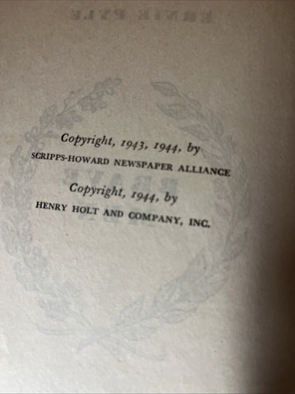 Brave Men First Edition 1st Printing ERNIE PYLE 1944 Wartime HC No DJ Holt Book
