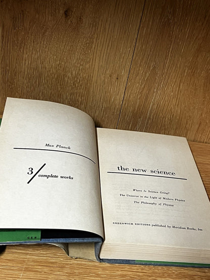 The New Science: 3 Complete Works by Max Planck 1st Edition HCDJ