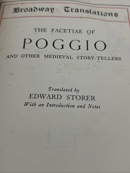 poggio facetiae The Facetiae of poggio and other medieval story Tellers