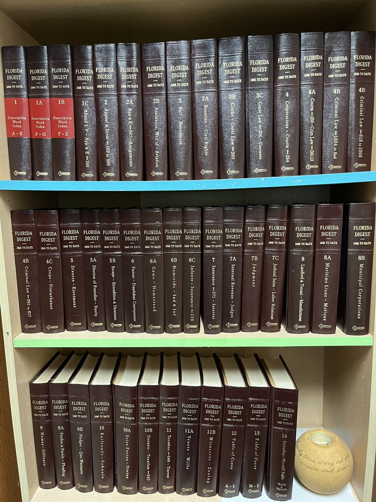 Florida law books used lot of 30 volumes