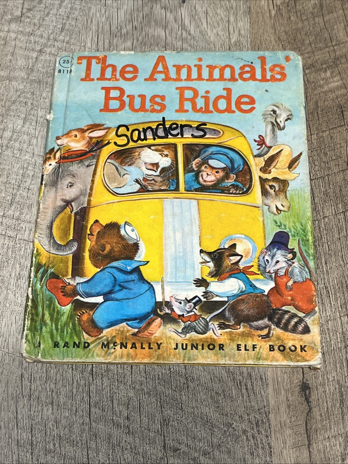 The Animals' Bus Ride, Vintage Rand McNally Elf Book, HB, 1965 Acceptable