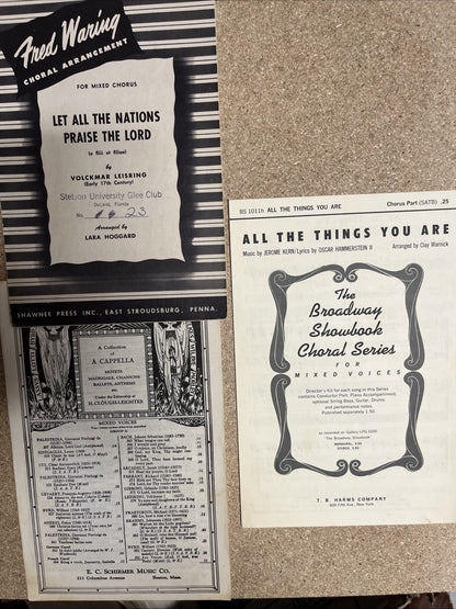 Vintage Sheet Music Broadway Showbook Choral Series/CAPPELLA Motets Madrigals..