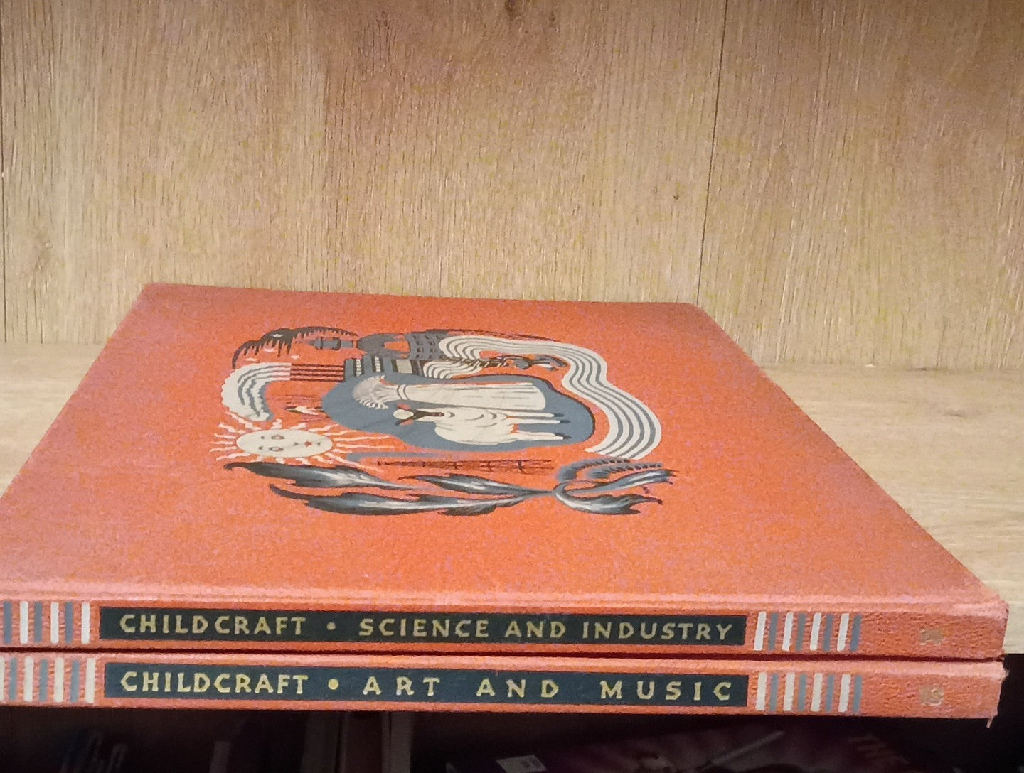 Vintage Childrens Books, Childcraft Art  Music & Science and Industry, 1945 USA