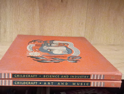 Vintage Childrens Books, Childcraft Art  Music & Science and Industry, 1945 USA