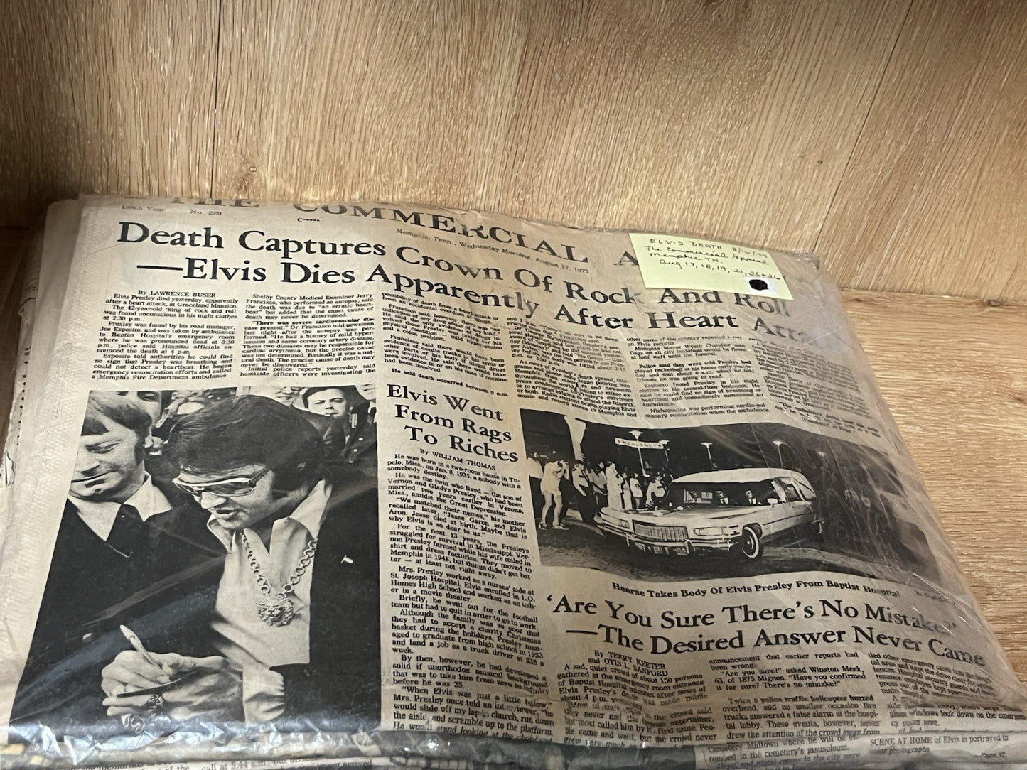 Elvis Presley Newspaper Death Memphis Press, 1977, AUG - 17, 18, 19, 21, 25 & 26
