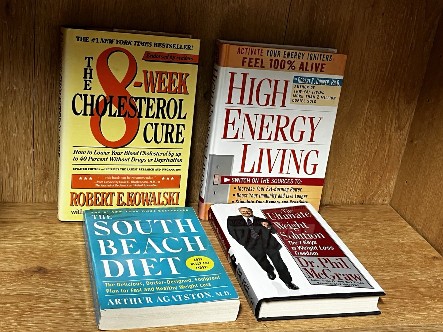 Diet Book Lot of 4,Cholesterol Cure,Weight Loss Energy Living, South Beach Diet