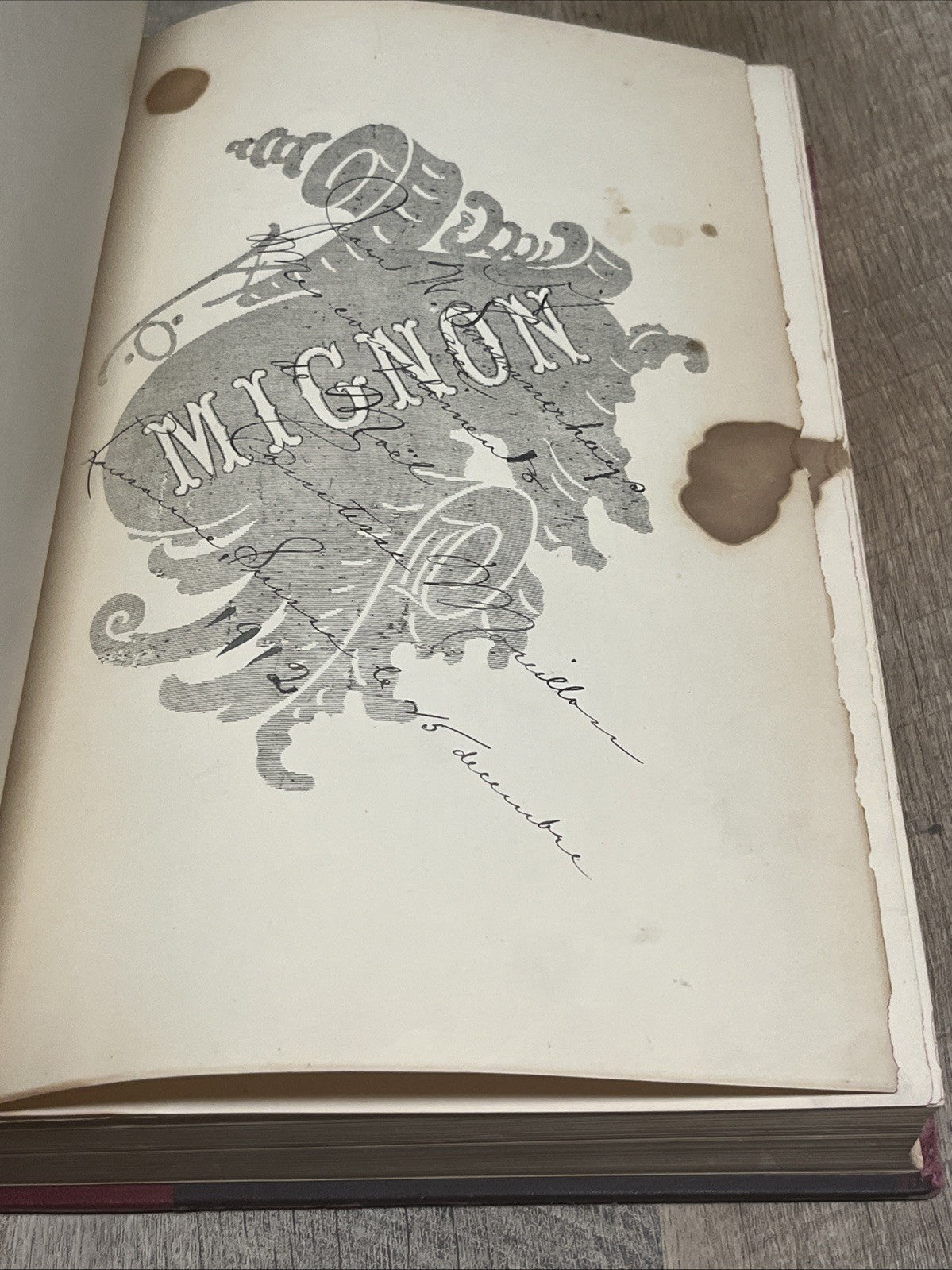 Mignon Opéra en Trois Actes Musique De  Ambroise Thomas Paroles de Michel Carré